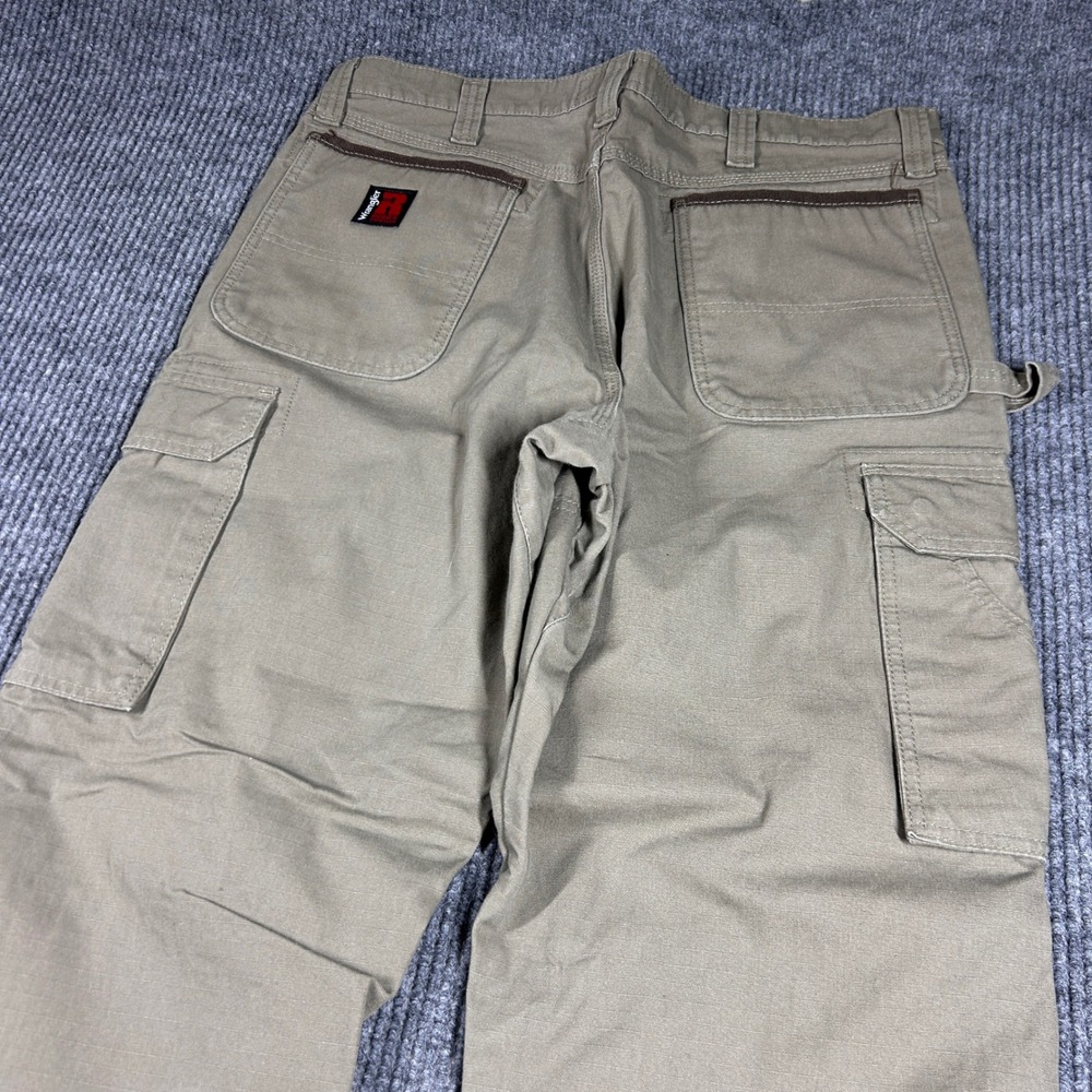 Wrangler Riggs Pants Men's 36x32 Workwear Khaki Ripstop Cargo Utility Outdoors